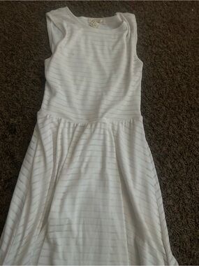 Forever 21 White Ribbed Sleeveless Dress